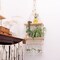 2-Tier Macramé Wall Hanging Shelves – Boho Floating Wood Shelves with Hooks for Plants, Photos, and Storage, Perfect for Bedroom, Living Room, or Bathroom